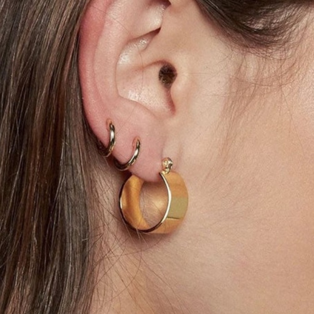 23mm 14k Thick Gold Plated Hoop Earrings